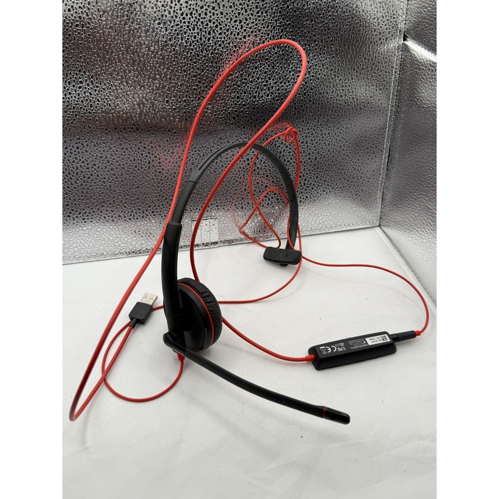 Plantronics‎ PLT C3200 USB Headset Noise Canceling Microphone Red Cord Office